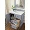 James Martin De Soto 36" Single Vanity Silver Gray with 3 cm Ethereal Noctis Quartz Top 825-V36-SL-3ENC