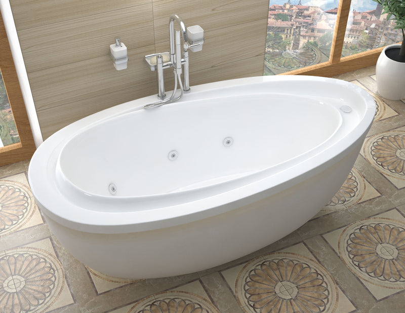 Atlantis Whirlpools Breeze 38" x 71" Oval Freestanding Whirlpool Jetted Bathtub 