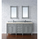 James Martin Brittany 72" Urban Gray Double Vanity with 3 cm Eternal Marfil Quartz Top 650-V72-UGR-3EMR