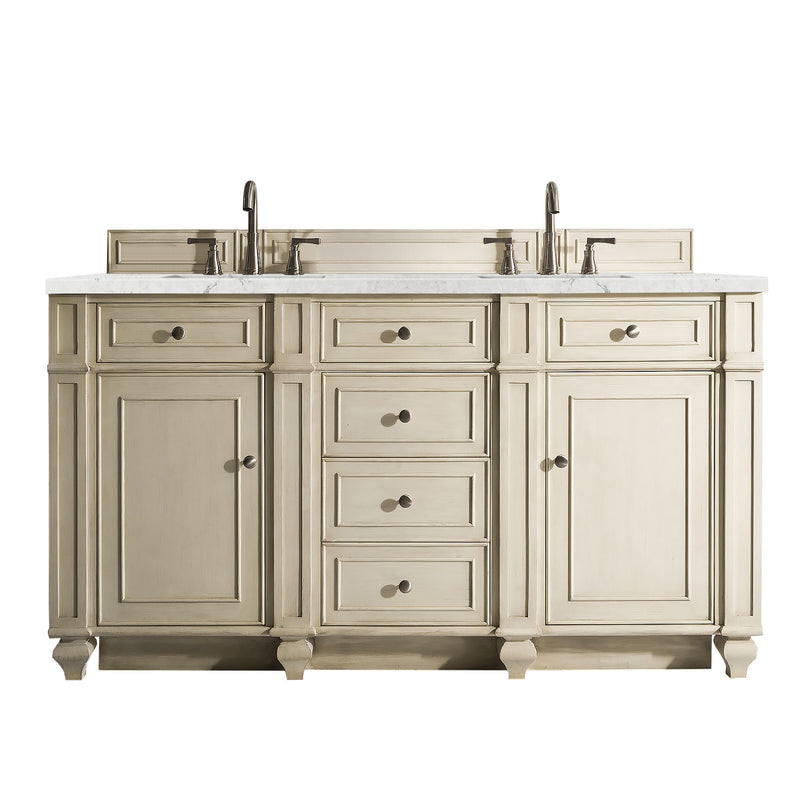 James Martin Bristol 60" Double Vanity Vintage Vanilla with 3 cm Eternal Jasmine Pearl Quartz Top 157-V60D-VV-3EJP