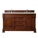 James Martin Brookfield 60" Warm Cherry Double Vanity with 3 cm Classic White Quartz Top 147-114-5681-3CLW