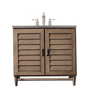 James Martin Portland 36" Single Vanity Whitewashed Walnut with 3 cm Grey Expo Quartz Top 620-V36-WW-3GEX