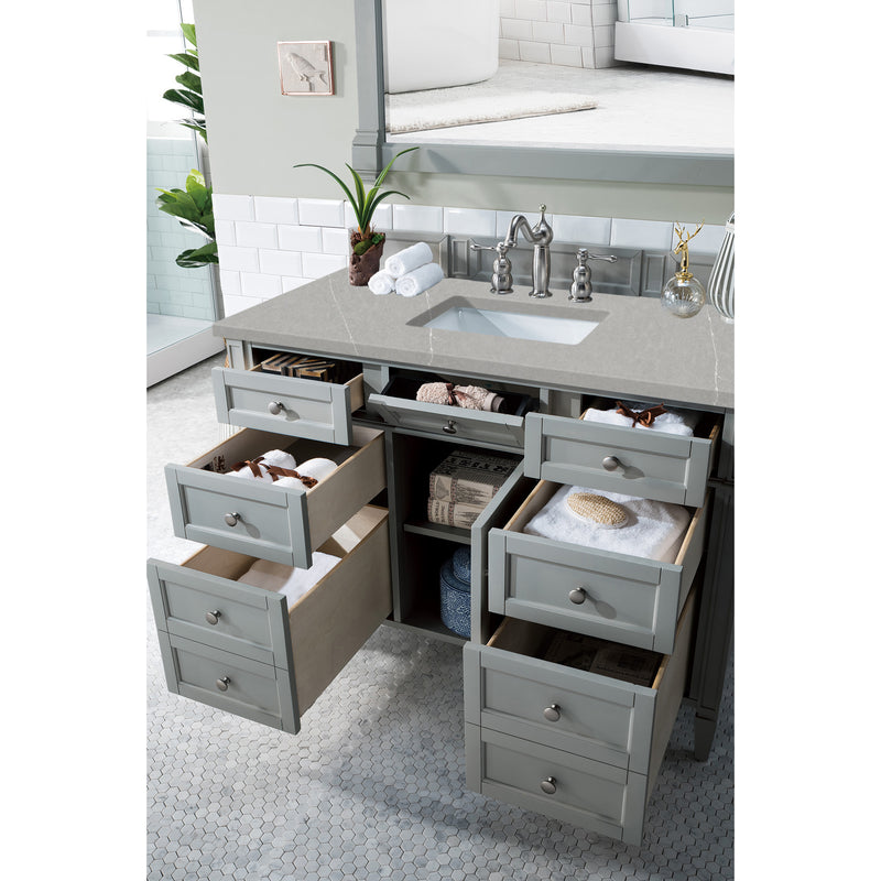 James Martin Brittany 48" Urban Gray Single Vanity with 3 cm Eternal Serena Quartz Top 650-V48-UGR-3ESR