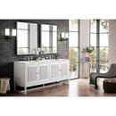 James Martin Athens 72" Double Vanity Cabinet Glossy White with 3 cm Ethereal Noctis Top E645-V72-GW-3ENC