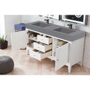 James Martin Linear 59" Double Vanity Glossy White with Dusk Gray Glossy Composite Top 210-V59D-GW-DGG