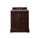 James Martin De Soto 30" Single Vanity Burnished Mahogany with 3 cm Grey Expo Quartz Top 825-V30-BNM-3GEX