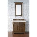 James Martin Brookfield 36" Country Oak Single Vanity with 3 cm Eternal Serena Quartz Top 147-114-5576-3ESR