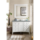 James Martin Palisades 48" Single Vanity Bright White with 3 cm Cala Blue Quartz Top 527-V48-BW-3CBL