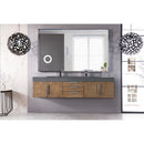 James Martin Mercer Island 72" Double Vanity Latte Oak with Dusk Gray Glossy Composite Top 389-V72D-LTO-A-DGG