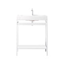 James Martin Como 27.6" Sink Console Glossy White Glossy White W/Glossy White Composite Top C325V27.6GWGWGW