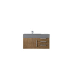 James Martin Mercer Island 36" Single Vanity Latte Oak with Dusk Grey Glossy Composite Top 389-V36-LTO-A-DGG