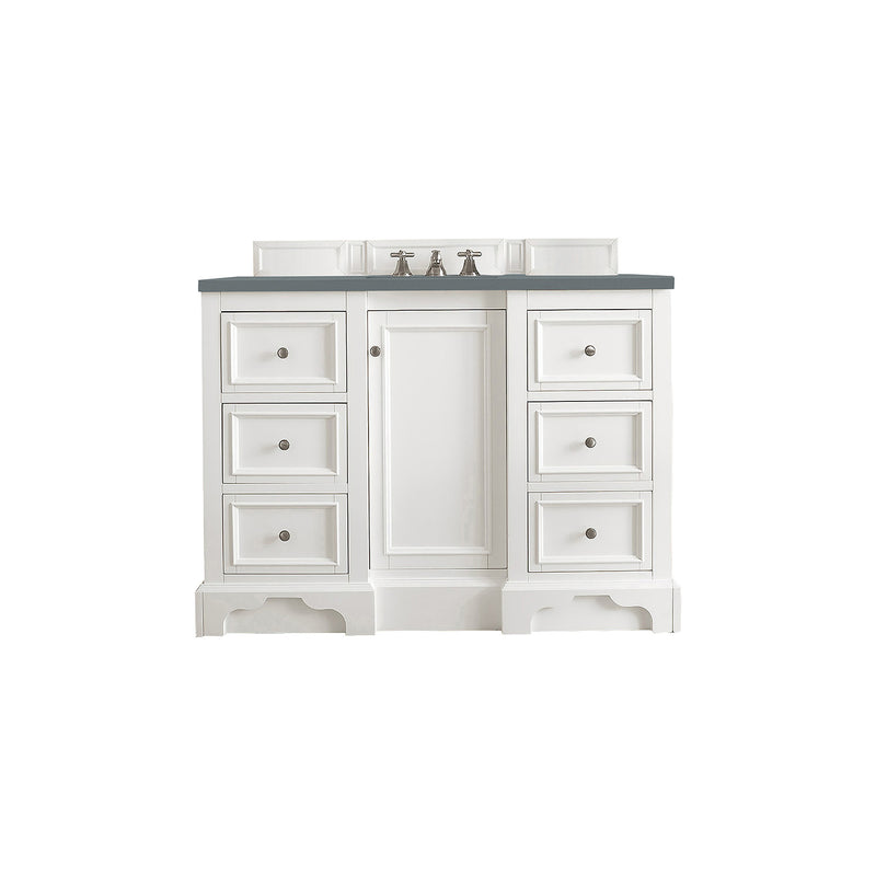 James Martin De Soto 48" Single Vanity Bright White with 3 cm Cala Blue Quartz Top 825-V48-BW-3CBL