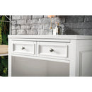 James Martin De Soto 30" Countertop Unit Makeup Counter Bright White with 3 cm Classic White Quartz Top 825-CU30-BW-3CLW