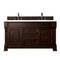 James Martin Brookfield 60" Burnished Mahogany Double Vanity with 3 cm Classic White Quartz Top 147-114-5661-3CLW