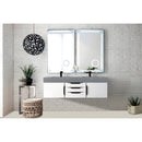 James Martin Mercer Island 59" Double Vanity Glossy White Matte Black with Dusk Gray Glossy Composite Top 389-V59D-GW-MB-DGG