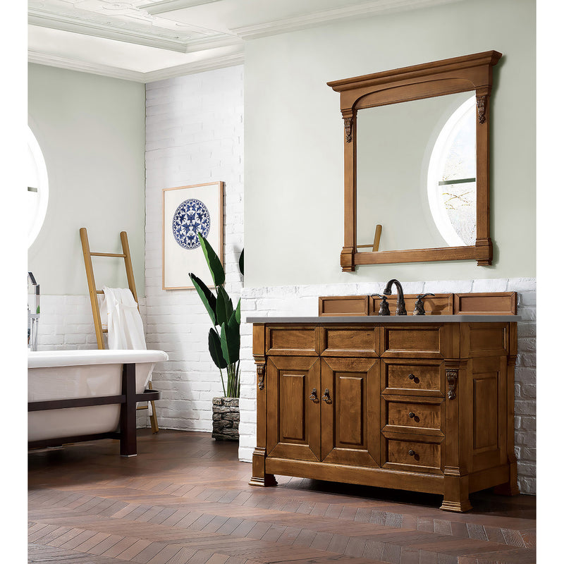 James Martin Brookfield 48" Country Oak Single Vanity with 3 cm Gray Expo Quartz Top 147-114-5276-3GEX