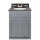 Cherry Bathroom Vanity 24", Tan Brown Granite Top, Faucet LB6B TB254-24CG-6B