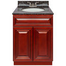 Cherry Bathroom Vanity 24", Tan Brown Granite Top, Faucet LB3B TB254-24CH-3B