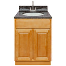 Brown Bathroom Vanity 24", Tan Brown Granite Top, Faucet LB6B TB254-24RC-6B