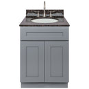 Cherry Bathroom Vanity 24", Tan Brown Granite Top, Faucet LB7B TB258-24CG-7B