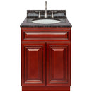 Cherry Bathroom Vanity 24", Tan Brown Granite Top, Faucet LB7B TB258-24CH-7B