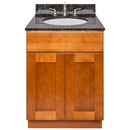 Brown Bathroom Vanity 24", Tan Brown Granite Top, Faucet LB4B TB258-24NP-4B