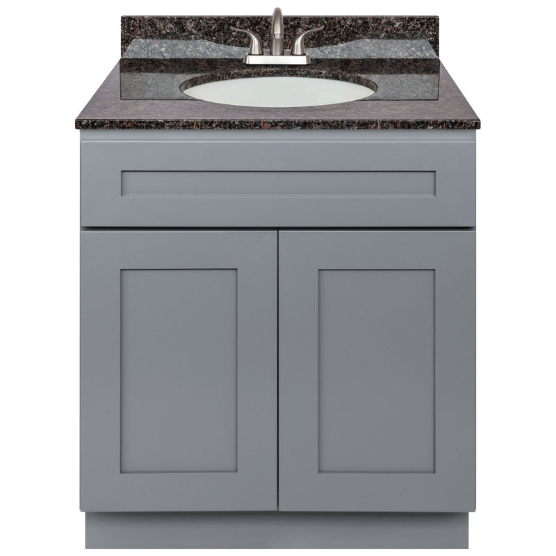 Cherry Bathroom Vanity 30", Tan Brown Granite Top, Faucet LB5B TB314-30CG-5B