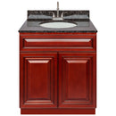 Cherry Bathroom Vanity 30", Tan Brown Granite Top, Faucet LB6B TB314-30CH-6B