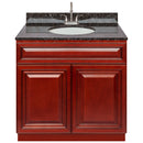 Cherry Bathroom Vanity 36", Tan Brown Granite Top, Faucet LB6B TB374-36CH-6B