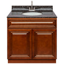 Brown Bathroom Vanity 36", Tan Brown Granite Top, Faucet LB6B TB374-36GN-6B