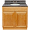 Brown Bathroom Vanity 36", Tan Brown Granite Top, Faucet LB3B TB374-36RC-3B