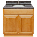 Brown Bathroom Vanity 36", Tan Brown Granite Top, Faucet LB5B TB374-36RC-5B