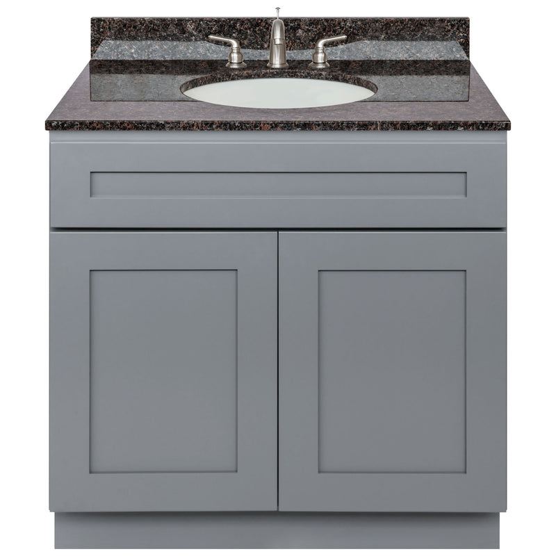 Cherry Bathroom Vanity 36", Tan Brown Granite Top, Faucet LB4B TB378-36CG-4B