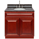 Cherry Bathroom Vanity 36", Tan Brown Granite Top, Faucet LB7B TB378-36CH-7B