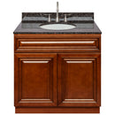 Brown Bathroom Vanity 36", Tan Brown Granite Top, Faucet LB7B TB378-36GN-7B