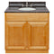 Brown Bathroom Vanity 36", Tan Brown Granite Top, Faucet LB4B TB378-36RC-4B