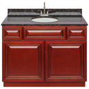 Cherry Bathroom Vanity 42", Tan Brown Granite Top, Faucet LB6B TB434-42CH-6B