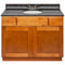 Brown Bathroom Vanity 42", Tan Brown Granite Top, Faucet LB3B TB434-42NP-3B