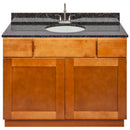 Brown Bathroom Vanity 42", Tan Brown Granite Top, Faucet LB6B TB434-42NP-6B