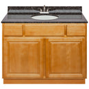 Brown Bathroom Vanity 42", Tan Brown Granite Top, Faucet LB5B TB434-42RC-5B