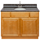 Brown Bathroom Vanity 42", Tan Brown Granite Top, Faucet LB6B TB434-42RC-6B