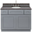 Cherry Bathroom Vanity 42", Tan Brown Granite Top, Faucet LB7B TB438-42CG-7B