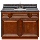 Brown Bathroom Vanity 42", Tan Brown Granite Top, Faucet LB7B TB438-42GN-7B