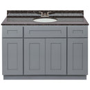 Cherry Bathroom Vanity 48", Tan Brown Granite Top, Faucet LB3B TB494-48CG-3B