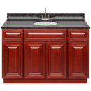 Cherry Bathroom Vanity 48", Tan Brown Granite Top, Faucet LB6B TB494-48CH-6B