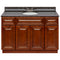 Brown Bathroom Vanity 48", Tan Brown Granite Top, Faucet LB3B TB494-48GN-3B