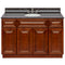 Brown Bathroom Vanity 48", Tan Brown Granite Top, Faucet LB4B TB498-48GN-4B