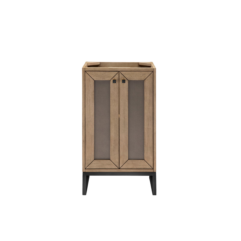 James Martin Chianti 20" Single Vanity Cabinet Whitewashed Walnut Matte Black E303-V20-WW-MBK