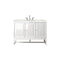 James Martin Athens 48" Single Vanity Cabinet Glossy White with 3 cm Eternal Jasmine Pearl Quartz Top E645-V48-GW-3EJP