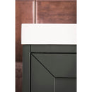 James Martin Chianti 24" Single Vanity Cabinet Mineral Gray Brushed Nickel with White Glossy Resin Countertop E303-V24-MG-BNK-WG